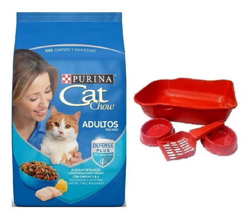 Cat Chow Gato Pescado 15k + Kit Sanitario + Envio Gratis