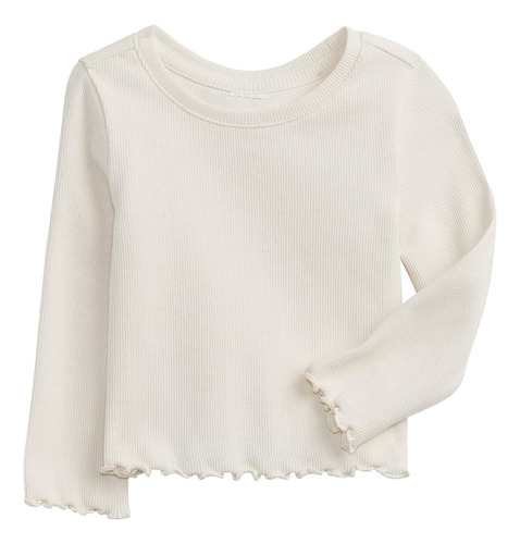 Gap Baby Girls Ribbed Knit T-shirt T Shirt, Ivory Frost, 3-6