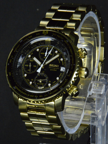 Reloj Seiko Sna414 Japones Autentico Sumergible 200m Dorado Dorado Negro