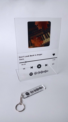 Placa De Acrílico Con Código Spotify + Llavero De Regalo