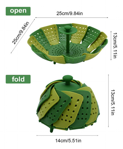 Vaporizador De Verduras Expandible Cesta De Vapor Plegable V