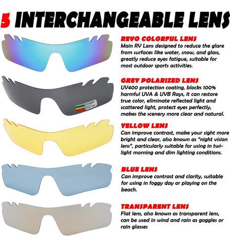 Itscool Gafas De Sol Deportivas Polarizadas Con 5 Lentes Int