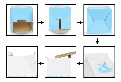 Casa Cama Para Gatos Bote De Leche Azul
