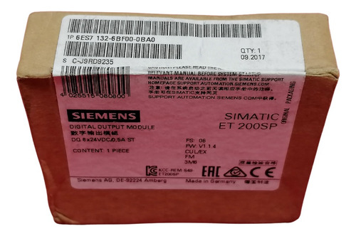 6es7 132-6bf00-0ba0 Siemens Simatic Et200sp Otuput Moduler