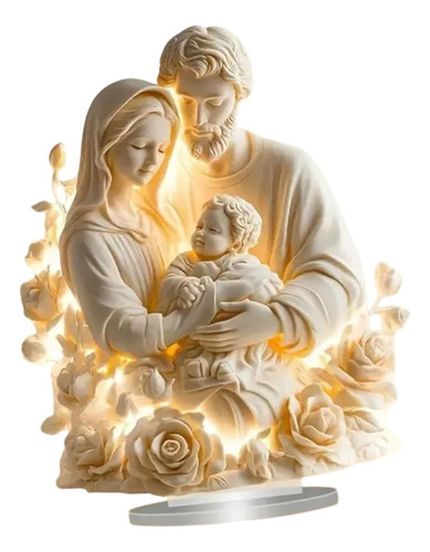 2d Jesús Figura Santa Decoración Familia Sagrada Blanca