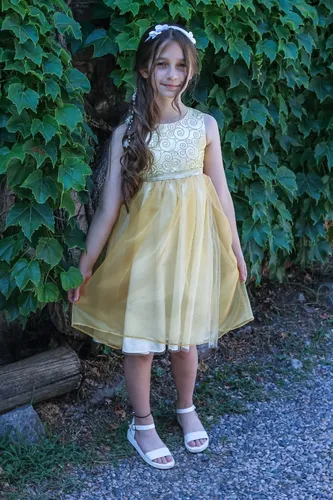 Fino Vestido Fiesta Para Nenas Mucho Volumen 6 A 8 A os P84