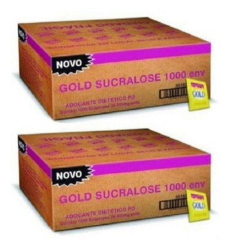 2 Caixas De Adoçante Gold Sucralose 1000 Envelopes