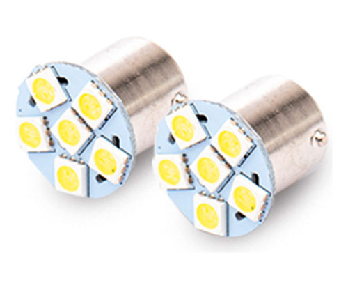 Par Lâmpada Led Ba15s 6000k 6 Leds Smd 1 Polo 24v Tarponn