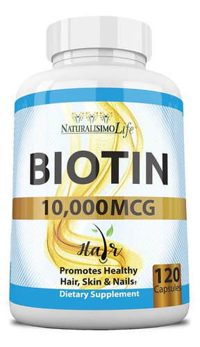 Biotina 10000 Mcg Alta Potencia Cabello Piel Uñas 120 Cap