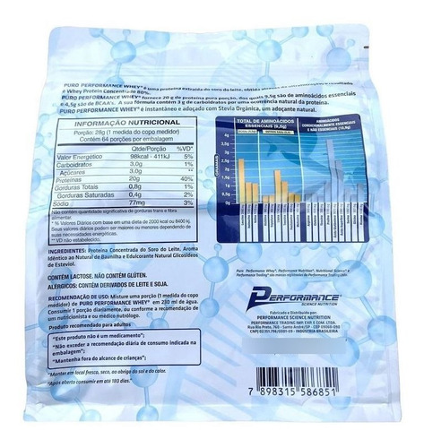 Puro Performance Whey Refil (1,8kg) - Sabor Baunilha