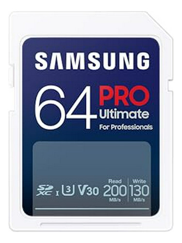 Tarjeta De Memoria Samsung Pro 64gb Sdxc, 200 Mb/s, 4k Uhd, 