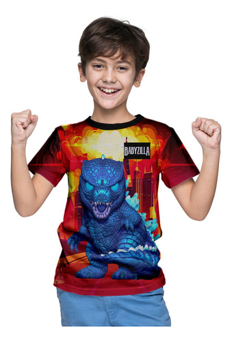 Playera Niños Godzilla- Bebe The Monsters Moda Full Print