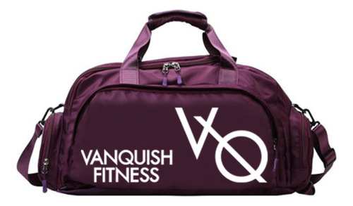 Mochila Deportiva Maleta Gym Viaje Vanquish Fitness V Q G Color Morado Con Blanco Diseño De La Tela Impermeable