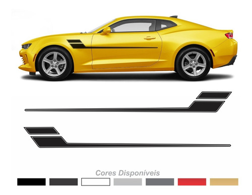 Par Adesivo Faixas Lateral Compatível Gm Camaro Cam09