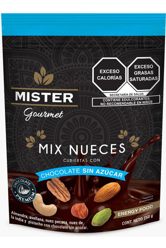 Mix De Nueces Con Chocolate Sin Azúcar Mister 250 G 
