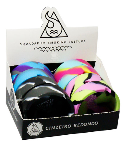 Display De Cinzeiro De Silicone Squadafum Redondo Tie-dye