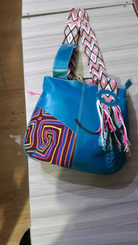 Bolso Carriel Tagua Correa Wayuu Para Mujer Cuero Artesanía