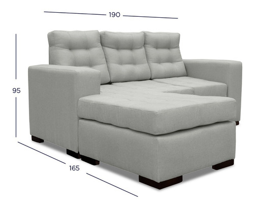 Seccional Antu 3 Cuerpos Chenille Tipo Lino Cafe