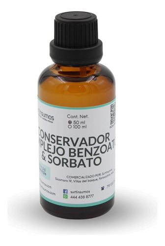 Conservador Benzoato-sorbato Cosmetico Y Alimenticio 50 Ml