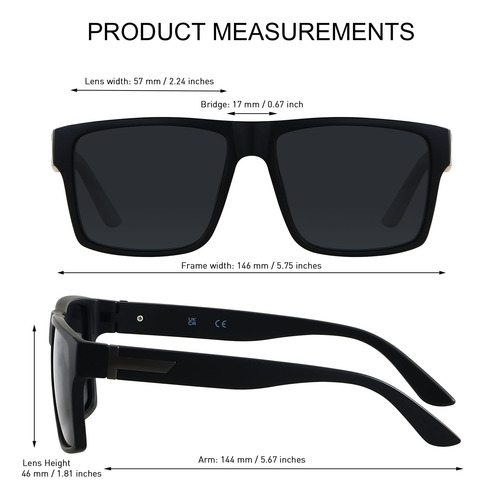 Lyzoit Gafas De Sol Cuadradas Para Hombres Y Mujeres, Polari