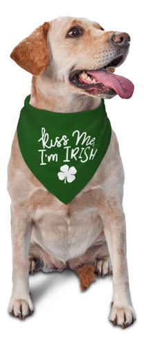 Kiss Me I'm Irish Shamrock - Bandana Para Perro, Pañuelo Par