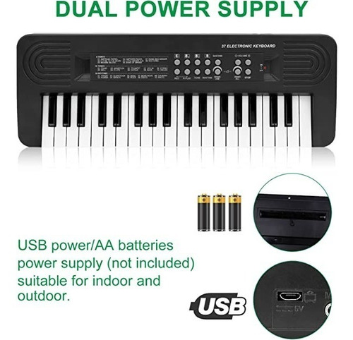 Imagen 5 de 6 de Teclado Electronico Para Ninos 37 Teclas Portatil Musical