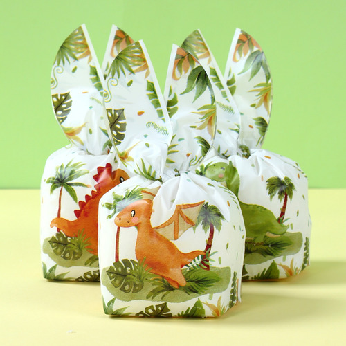 50 Bolsas De Dulces Orejas De Conejo Dinosaurio Cumpleaños