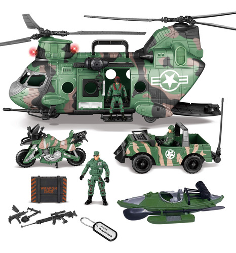 Joyin Helicóptero Del Ejército 10 En 1, Juguetes Militare.