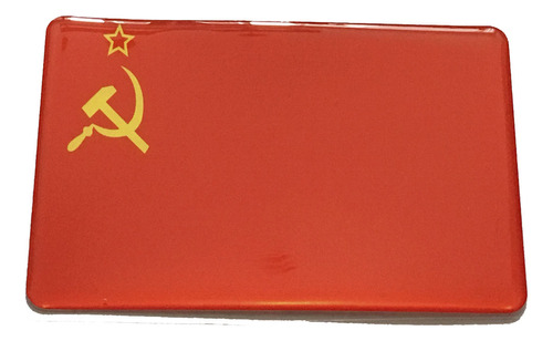 Adesivo Resinado Da Bandeira Da União Soviética Urss 9x6 Cm
