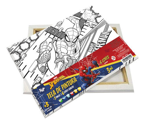 Tela Pintura Com Pincel E Guache Homem Aranha Dac