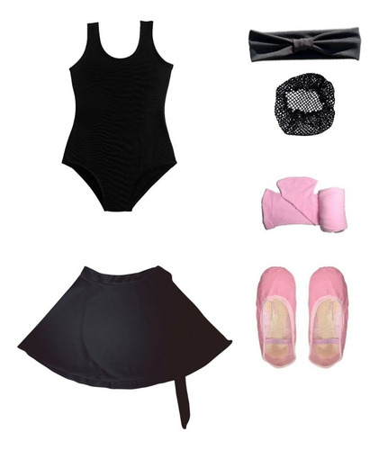 Kit Infantil Bailarina 6 Itens Rosa E Preto Ballet Rosa E Preto 8