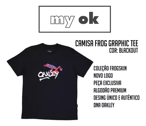 Camiseta Oakley Origins Frog Tee Black Shadow - Cinza