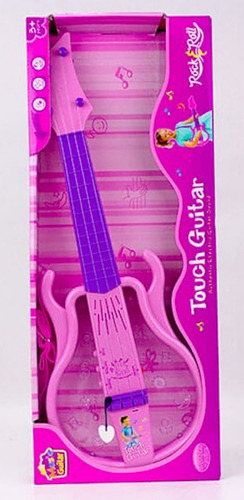 Guitarra Infantil Rosada Con Luces Y Ritmos