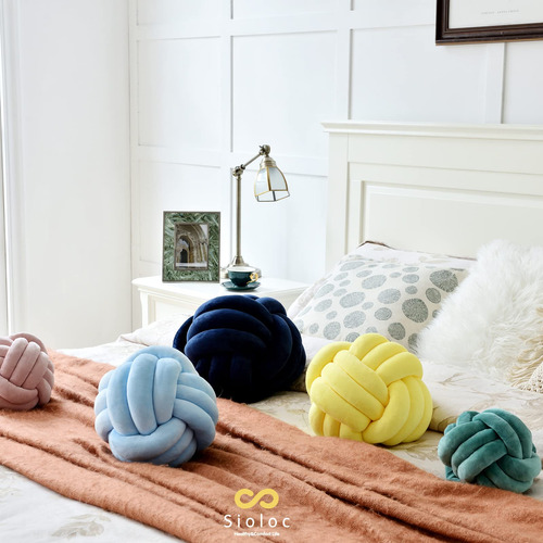 Cojín Sioloc Soft Knot Ball De Felpa De 20 Cm De Diámetro