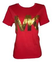 Comprar Playera Michael Kors De Dama Talla M Original Color Rojo.