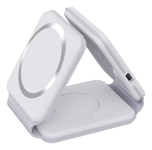 Cargador Carrello 3 En 1 Para Celulares Relojes Auriculares Color Blanco Para Productos Apple