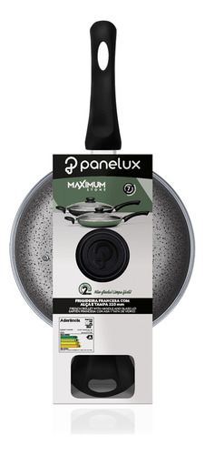 Frigideira Francesa Teflon Preto com Alça e Tampa de Vidro 28cm Panelux