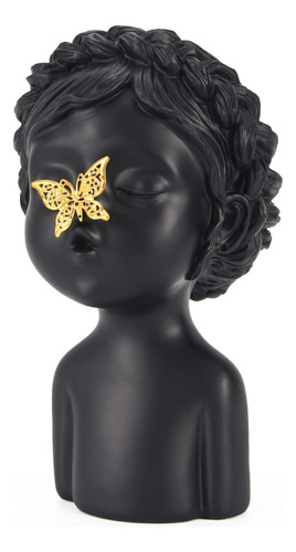 Amoiensis Escultura Busto Negro Mariposa Estatua 9  Para