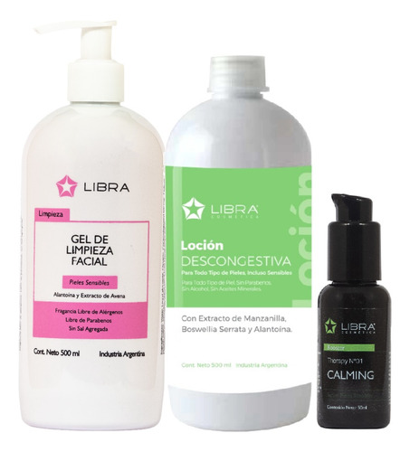 Set Skincare Facial Piel Sensible Rutina Libra Cosmetica