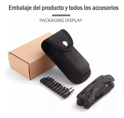 Navajas Multiherramien Pinzas Picapiedra Tijeras Abrebotellas Abrelatas Cuchillo De Gancho Acero Inoxidable Viene Con Broca Y Caja De Almacenamiento Especial Aplicable A Camping Pesca Equitación