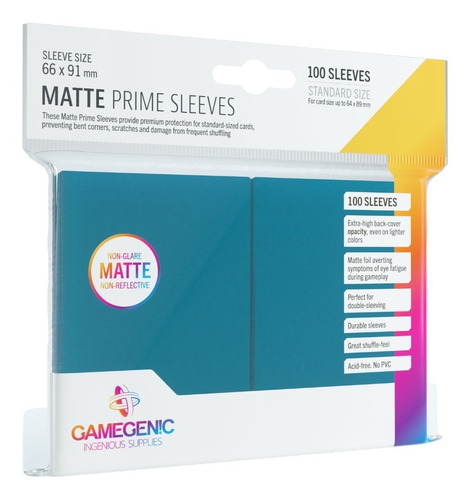 Protectores Para Cartas Gamegenic Azul (100) Matte Prime