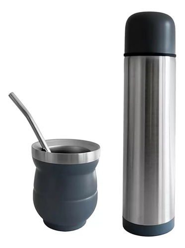 Set De Mate Con Bombilla + Termo Bala 1000ml Set Matero
