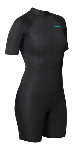 Traje Neopreno Surf Corto Mujer Olaian 100 Negro 1,5 Mm.