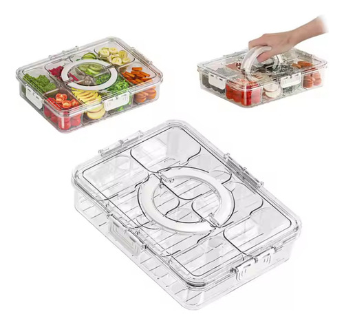 Contenedor Recipiente Hermético, 8 Compartimientos Plásticos