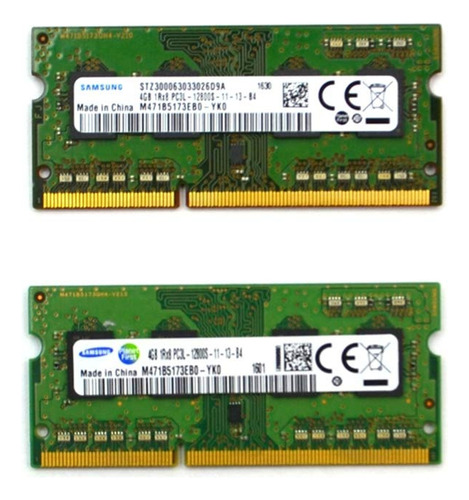 Memorias Ram Ddr3l 4gb 2x8gb Samsung, Laptop