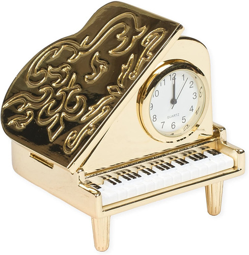 Âgrand Piano Miniatura Rã©plica Tono Dorado  X . Reloj ...