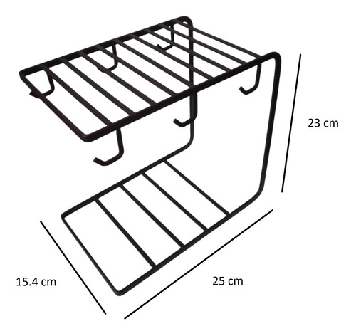 Imagen 5 de 7 de Organizador Soporte Colgador De Tazas Y Utensilios 25x16 Cm