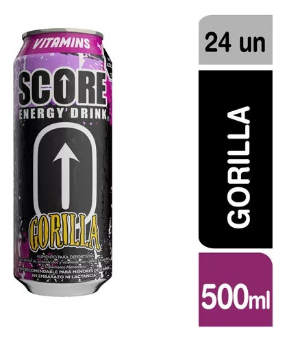 Pack 24 Bebida Energética Score Energy - Gorilla 500ml