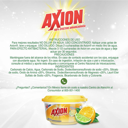 Axion Lavatrastes En Pasta Lima Limón 425gr