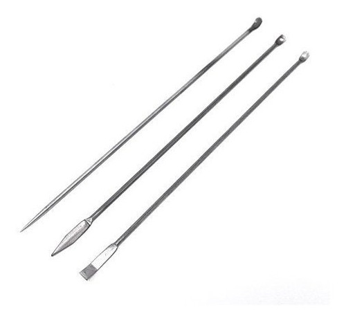 Set De 3 Micro Cuchara Espatula Punta De Laboratorio 22cm
